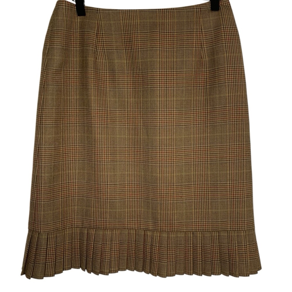 Pendleton 6 Plaid 100% Virgin Wool Pleated Hem Career Preppy Old Money Skirt